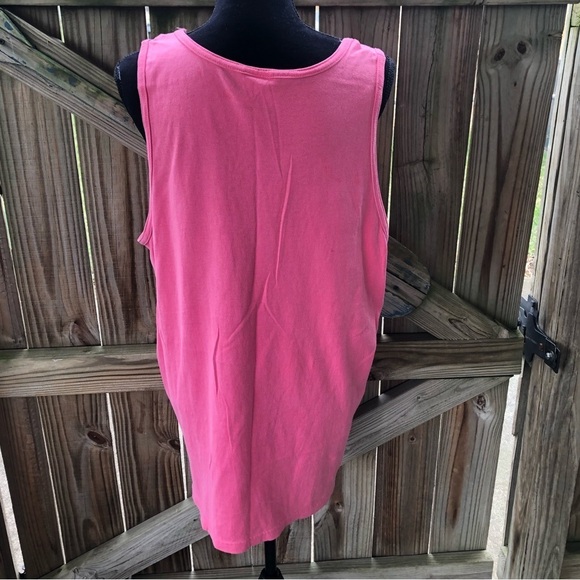 Comfort Colors Pink with Metallic Gold & Bling Phi Mu Cotton Tank Top Size L - Picture 3 of 4